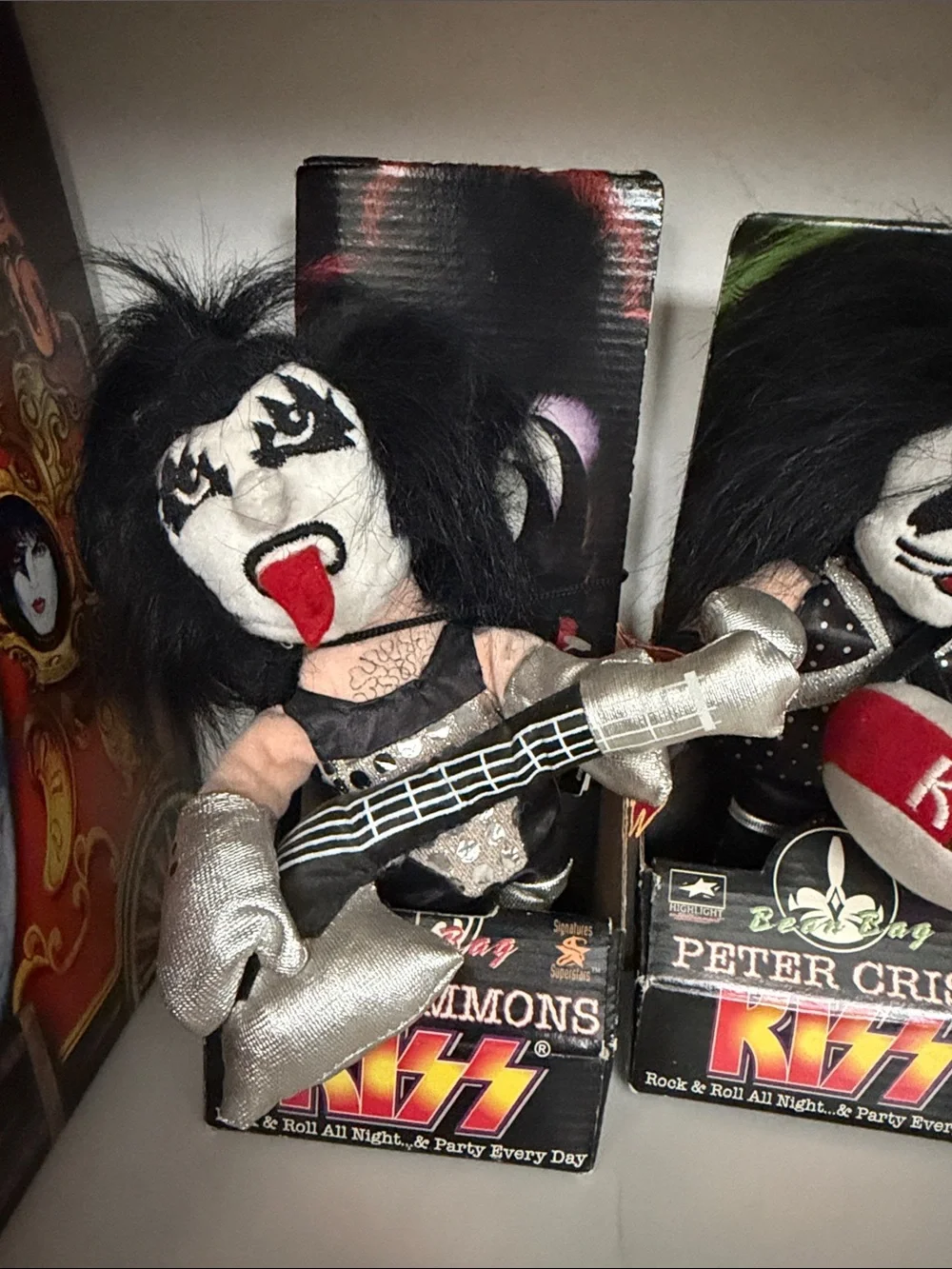 Kiss band Kiss Peter Criss Plush Doll — Black, White & Red Details
